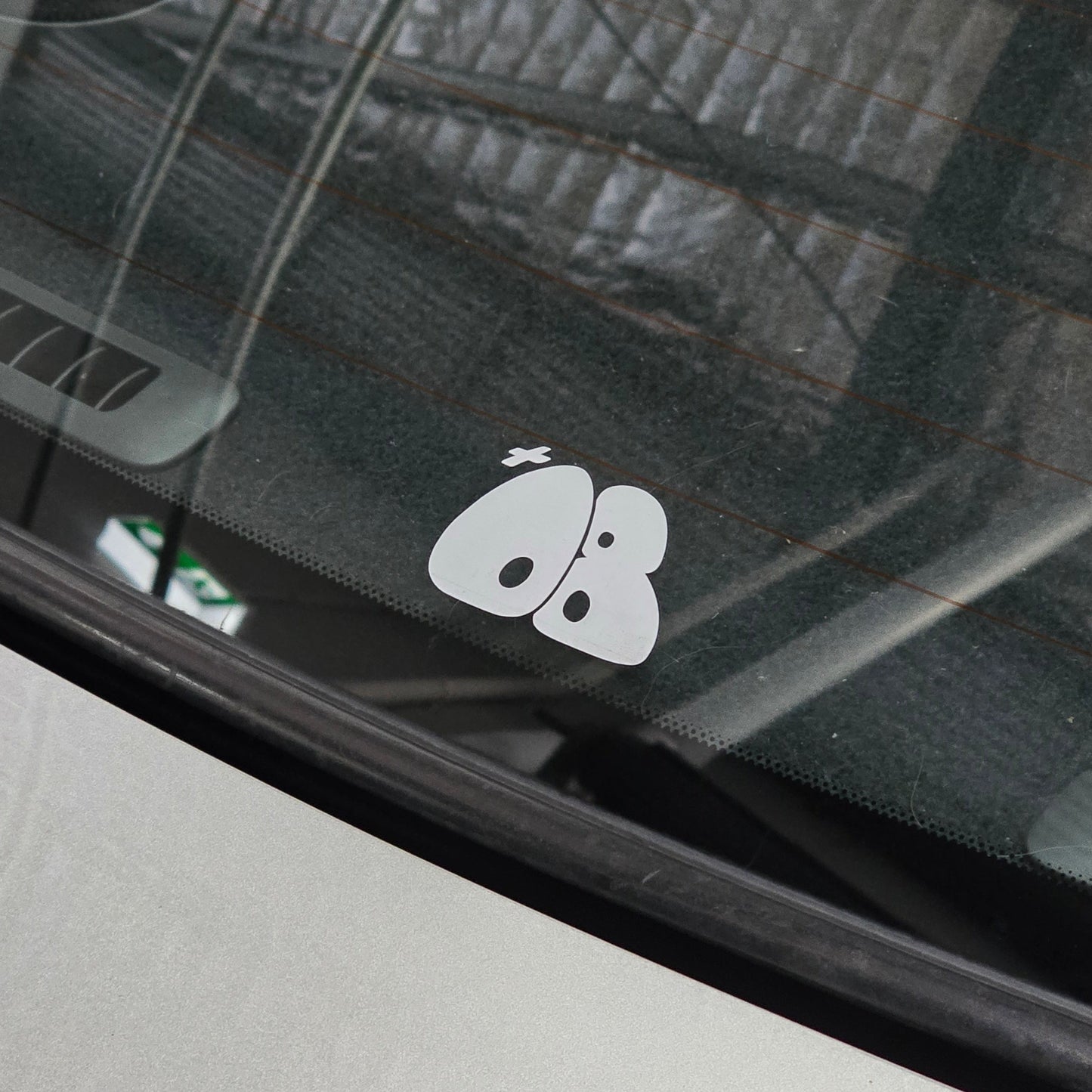 "+08" Bubble Logo Transfer Sticker