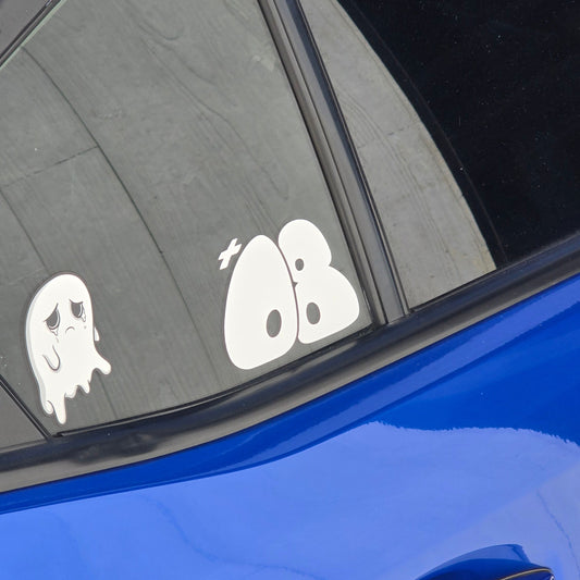 "+08" Bubble Logo Transfer Sticker