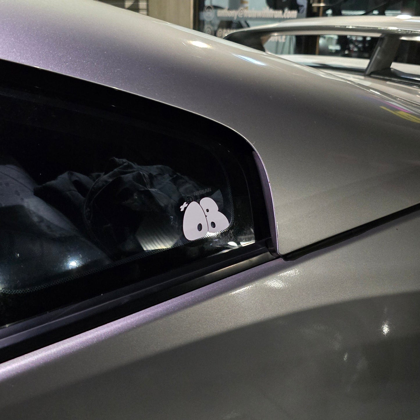 "+08" Bubble Logo Transfer Sticker