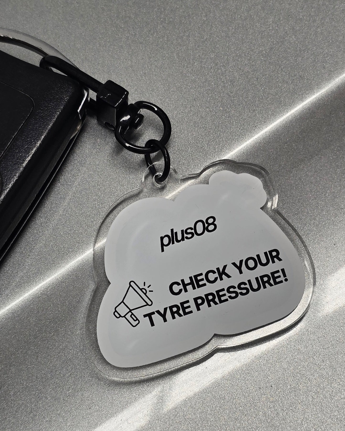 "+08" Bubble Logo Key Chain