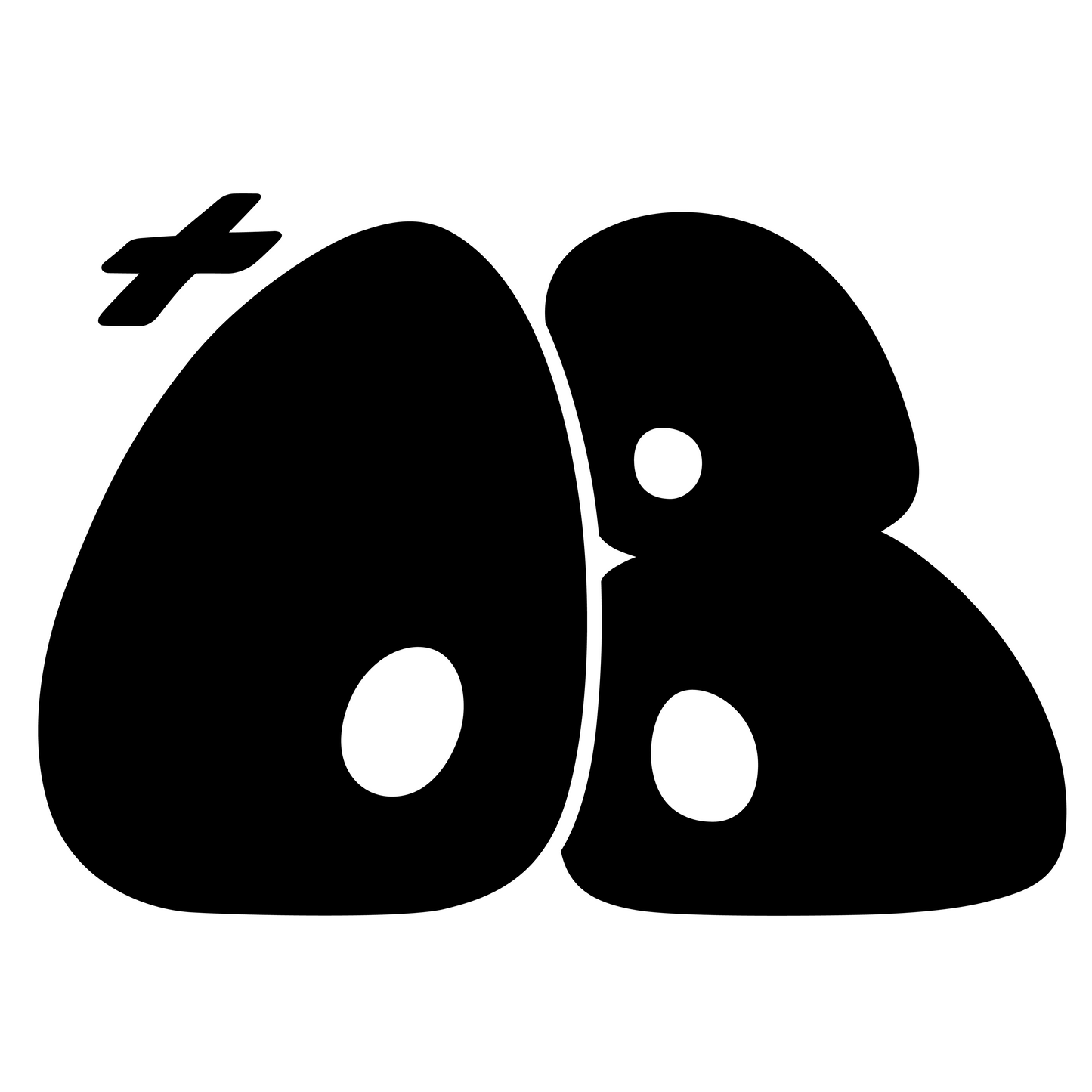 "+08" Bubble Logo Transfer Sticker