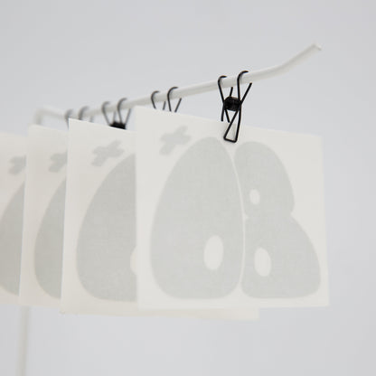 "+08" Bubble Logo Transfer Sticker