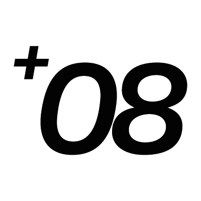 "+08" Classic Logo Transfer Sticker
